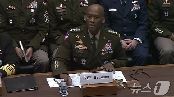Commander Xavier Brunson of U.S. Forces Korea testifies at a House Armed Services Committee hearing on Wednesday, 2026.04.22 / News1