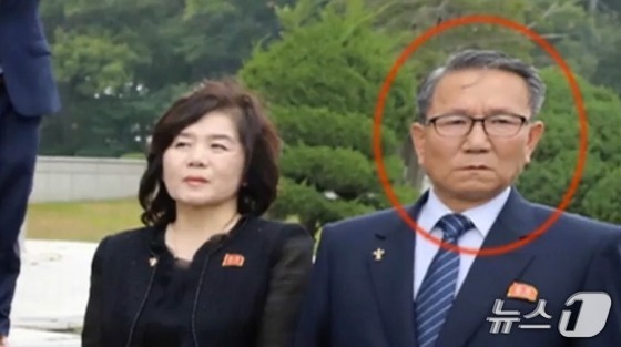 A photo of Jang Kum-chol, then head of the United Front Department, taken at the scene during the Panmunjom meeting between the leaders of South Korea, North Korea, and the U.S. on June 30, 2019 / Capture from YouTube \