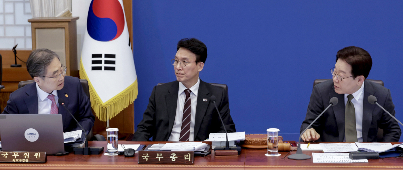 질문하는 이재명 대통령<YONHAP NO-2771>