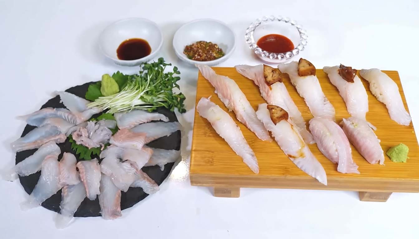 Sashimi and sushi made from yellow flounder. / \'Ipjil\'s Memories TV\' YouTube