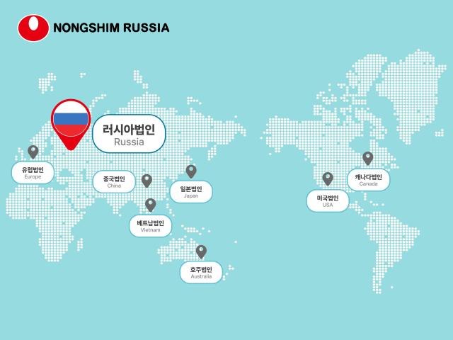 &nbsp;   Nongshim overseas subsidiary world-map graphic image [Photo: Nongshim]