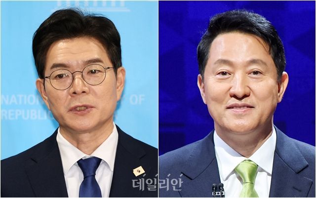 정원오 더불어민주당 서울시장 후보, 국민의힘 소속 오세훈 서울시장 ⓒ데일리안 홍금표 기자
