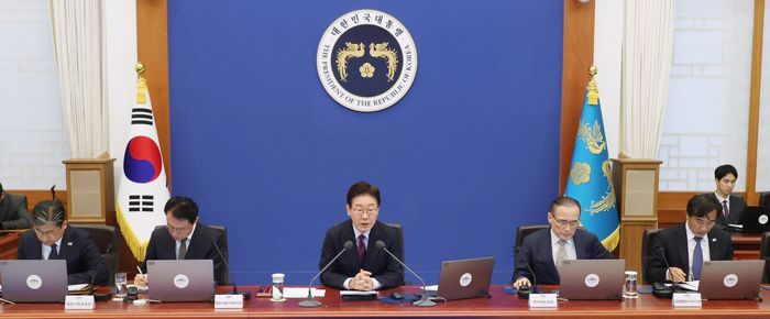 이재명 대통령이 9일 청와대에서 열린 수석보좌관회의에서 발언하고 있다. ⓒ뉴시스