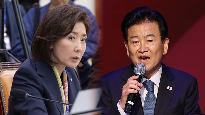 나경원 국민의힘 의원(왼쪽), 정동영 통일부 장관ⓒ연합뉴스