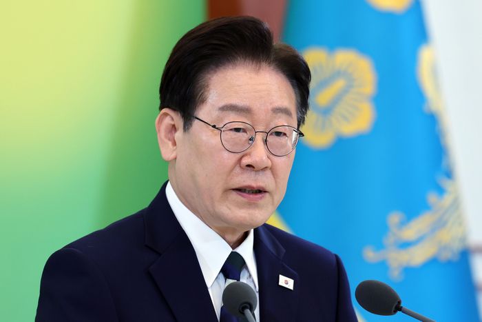 이재명 대통령이 10일 청와대에서 열린 민주노총 초청 간담회에서 발언하고 있다. ⓒ뉴시스