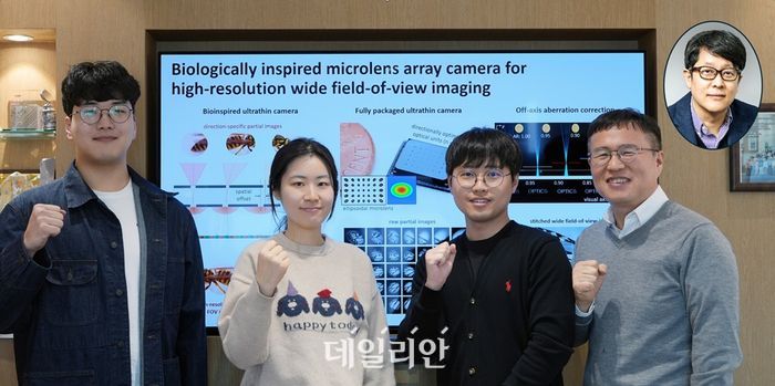 (왼쪽부터)차영길·김현경·권재명 박사과정, 정기훈·김민혁 교수.ⓒKAIST