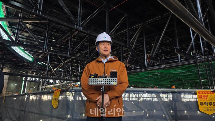 오세훈 서울시장이 15일 오후 서울 도봉구 창동 ‘서울아레나’ 공사 현장에서 발언하고 있다. ⓒ데일리안 이수현 기자