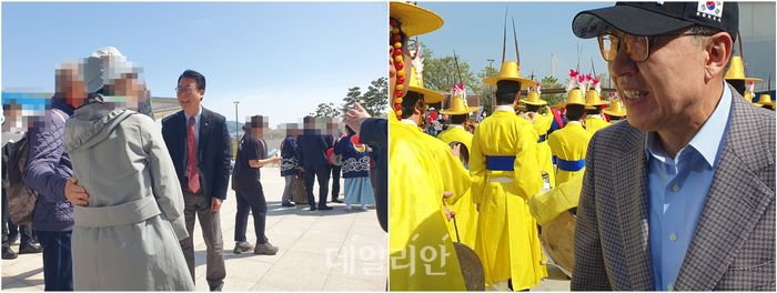 곽규택(왼쪽 사진) 국민의힘 의원이 25일 부산 북항 친수공원 내 하늘광장에서 개최된 