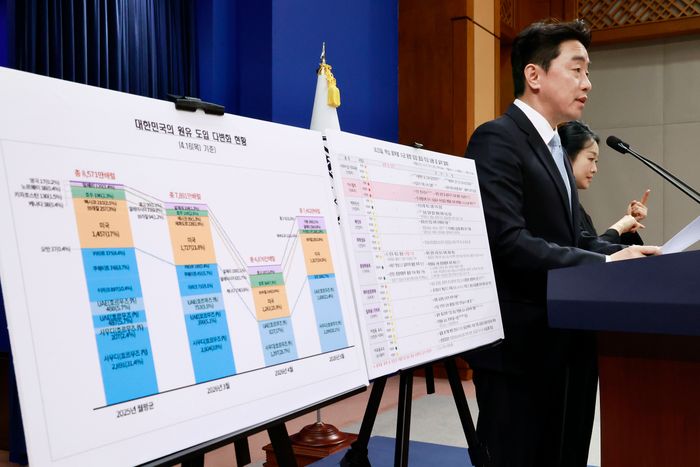 강훈식 비서실장이 24일 청와대에서 비상경제 상황 관련 브리핑을 하고 있다. ⓒ뉴시스