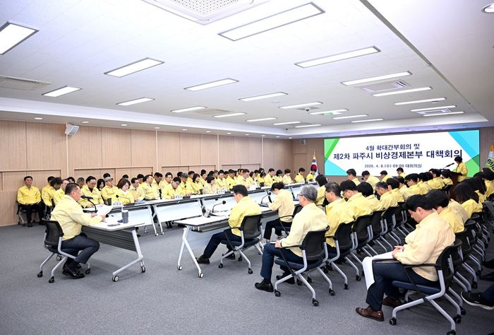 지난 8일  열린  ‘제2차 파주시 비상경제본부 대책회의’ 모습ⓒ