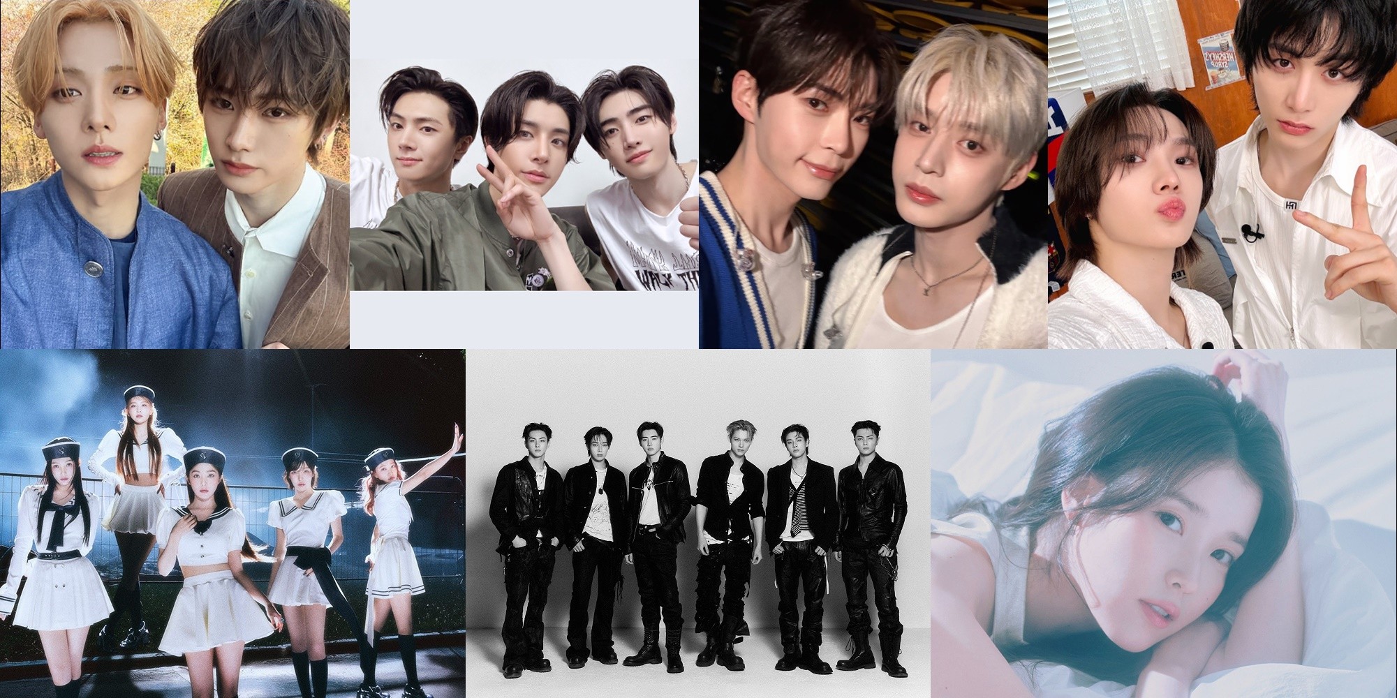 사진 = 알파드라이브원(WAKEONE), 엔하이픈(빌리프랩), 제로베이스원(WAKEONE), 보이넥스트도어(KOZ 엔터테인먼트), 레드벨벳(SM엔터테인먼트), 아이유(EDAM엔터테인먼트) 제공