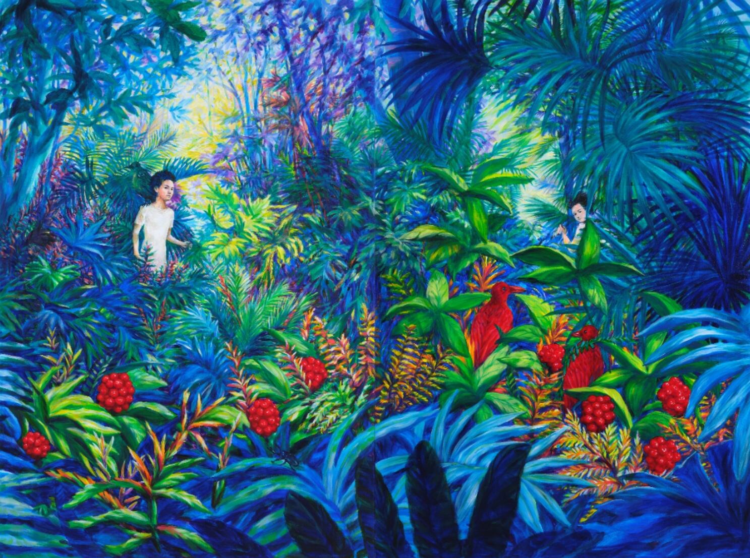 푸른숲과 소년, 194x130.3cm(2pieces), 캔버스에 아크릴, 2025-2026
