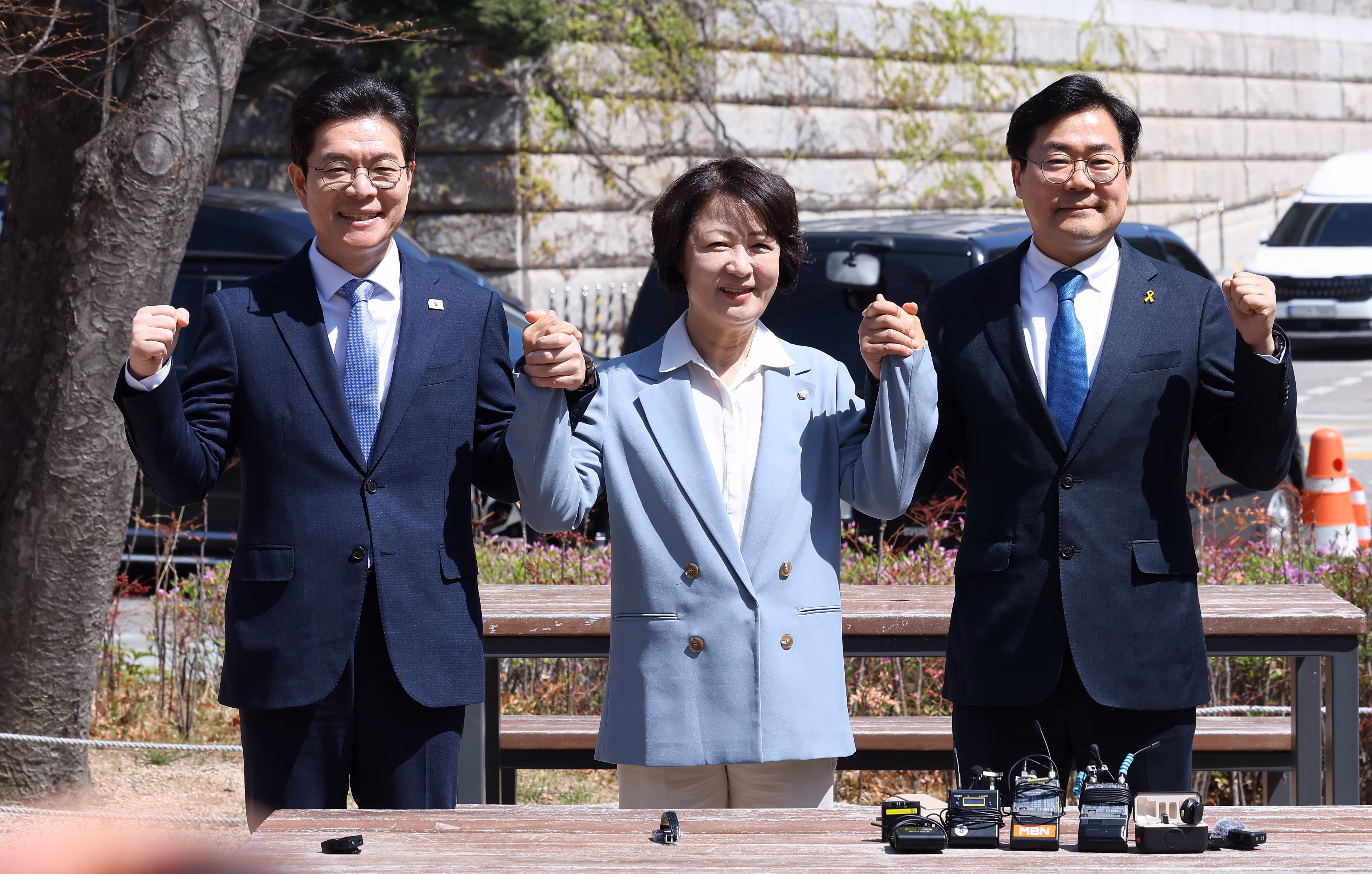 6·3 지방선거 더불어민주당 정원오 서울시장 후보(왼쪽부터), 추미애 경기도지사 후보, 박찬대 인천시장 후보. / 뉴스1