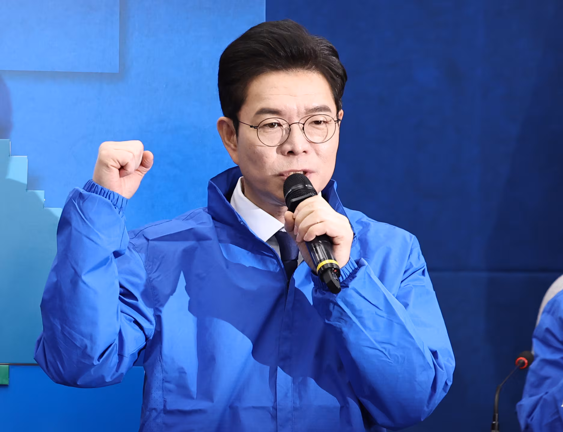 정원오 더불어민주당 서울시장 후보가 23일 서울 여의도 국회에서 열린 6·3 지방선거 광역단체장 후보 연석회의에서 각오를 밝히고 있다. 2026.4.23 ⓒ 뉴스1 구윤성 기자