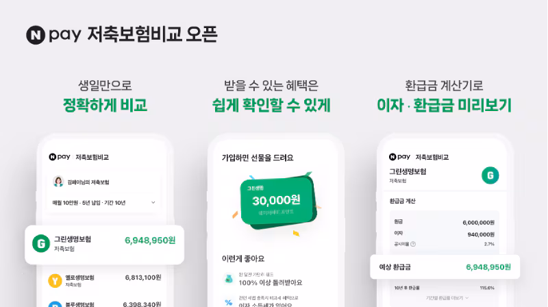 네이버페이가 2024년 6월 최초 출시한 저축보험 비교·추천 서비스. /네이버페이 제공