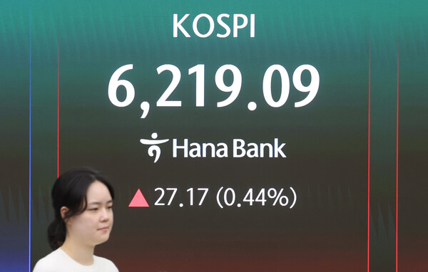 20일 서울 중구 하나은행 본점 딜링룸에 종가가 표시되고 있다. / 뉴스1