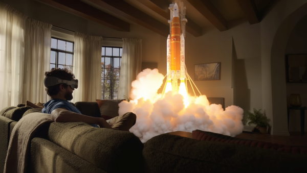 나사의 아르테미스 II 발사가 애플 비전 프로용 180도 3D 몰입형 영상으로 촬영된다. [사진: Reve AI]