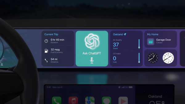 애플이 iOS 26.4를 출시하면서 카플레이 내 챗GPT 사용이 가능해졌지만, 사용자들의 반응은 미적지근하다. [사진: Reve AI]