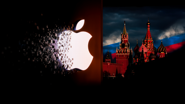 러시아가 앱스토어 등 애플 서비스 결제를 전면 중단하며 디지털 통제를 강화했다. [사진: Reve AI]
