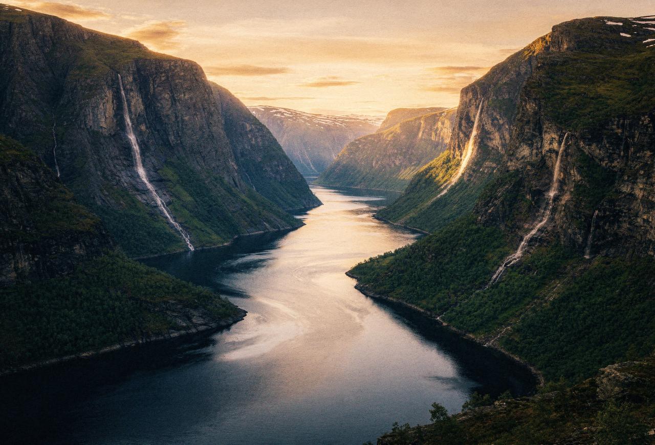 &nbsp;   Majestic Norwegian fjords / Designed by Freepik