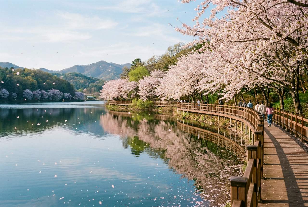 마장호수 벚꽃 / AI생성형 이미지