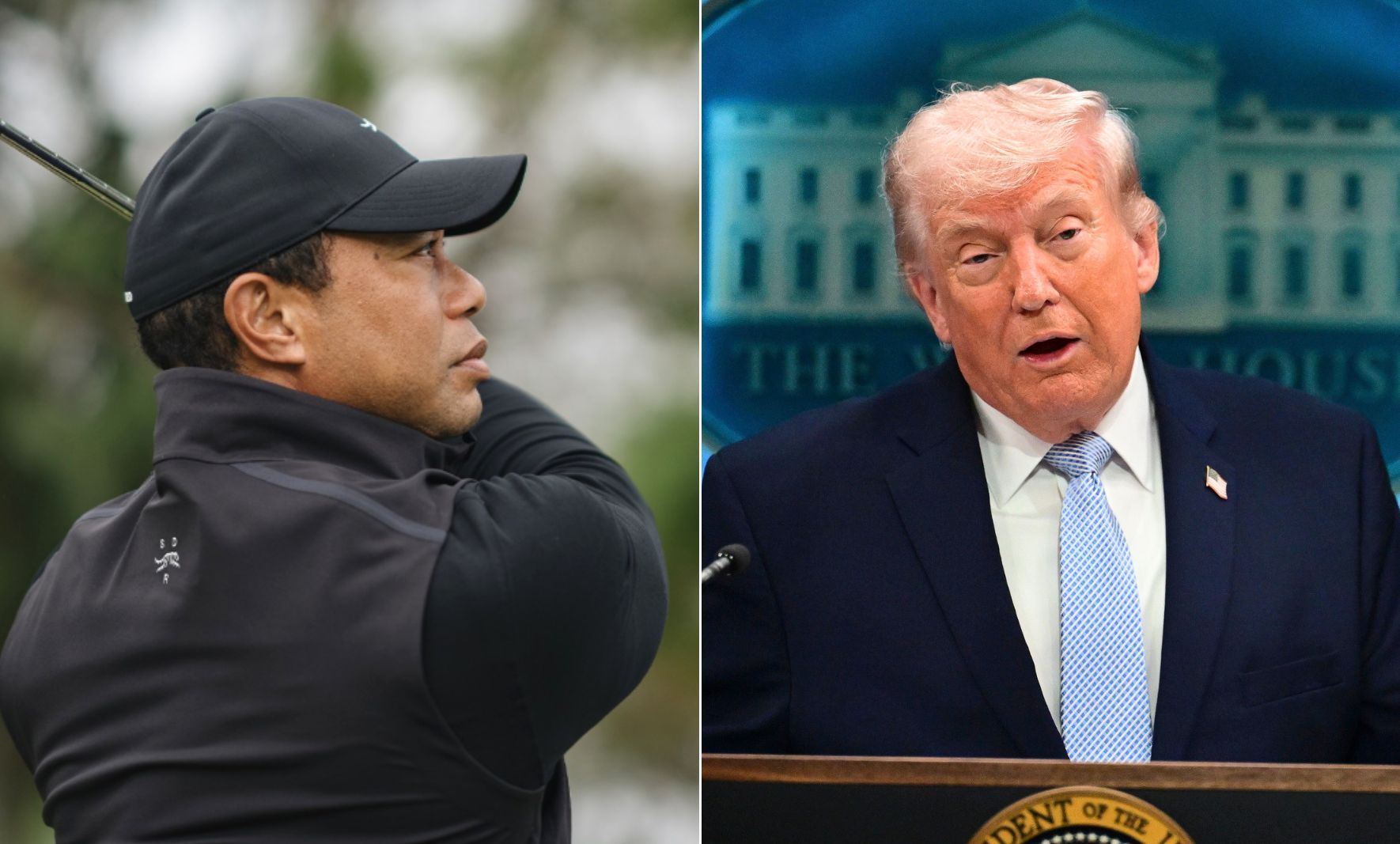 Tiger Woods and Donald Trump / Credit: Instagram and DepositPhotos
