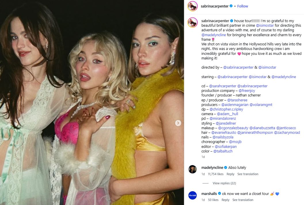 Sabrina Carpenter\'s Post / Credit: Instagram