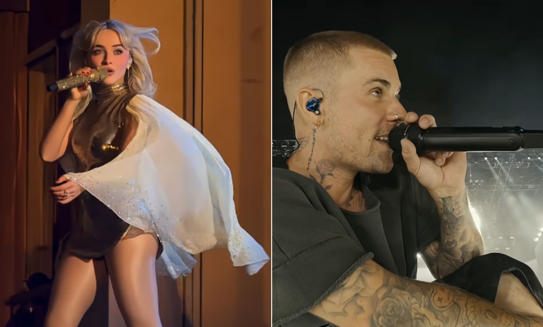 Sabrina Carpenter and Justin Bieber at Coachella / Credit: YouTube