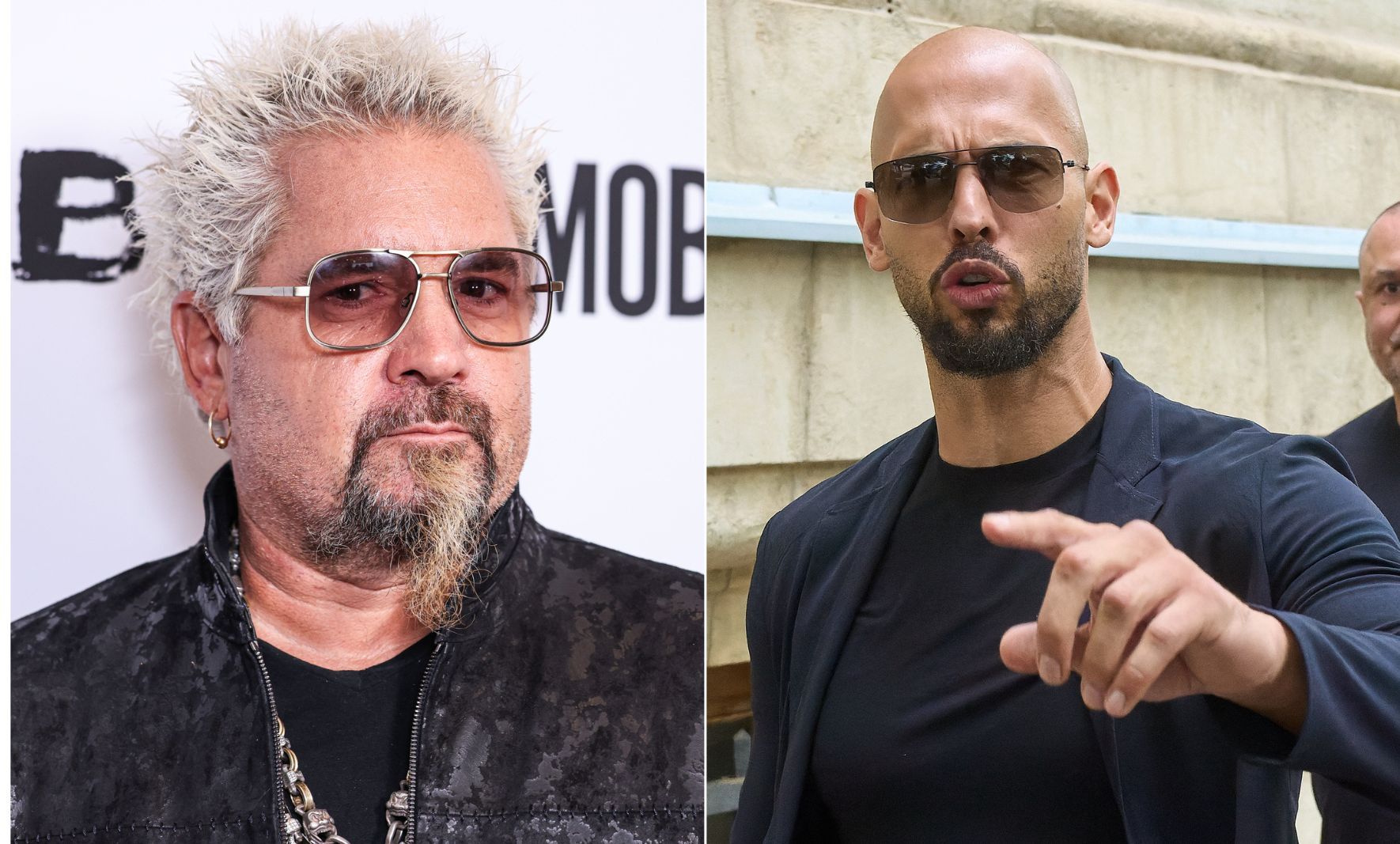 Guy Fieri and Andrew Tate / Credit: DepositPhotos