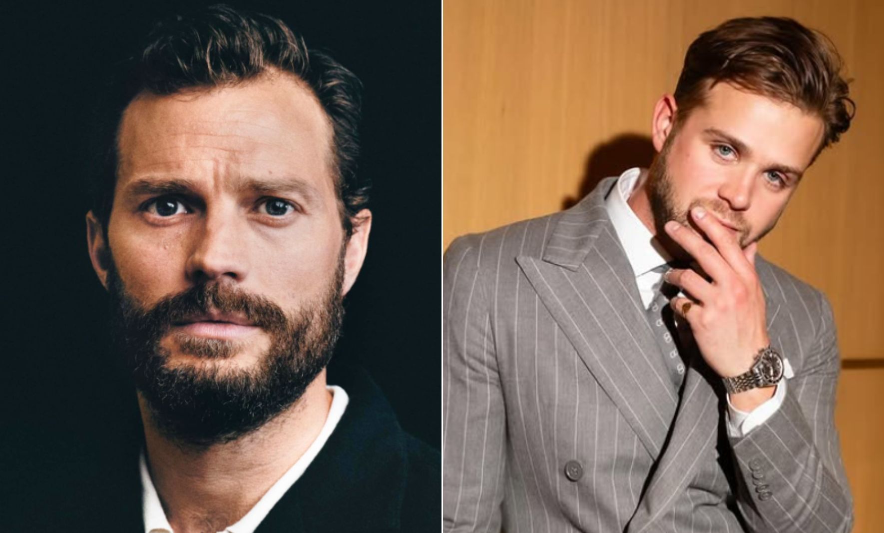 Jamie Dornan and Leo Woodall / Credit: IMDb and Instagram