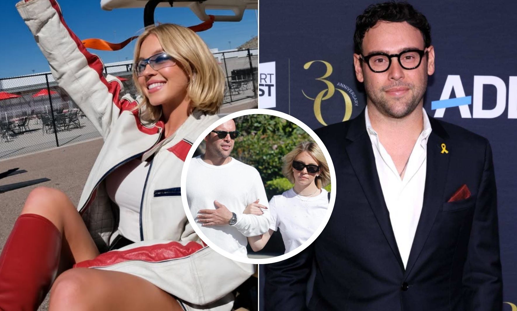 Sydney Sweeney and Scooter Braun / Credit: X and Instagram