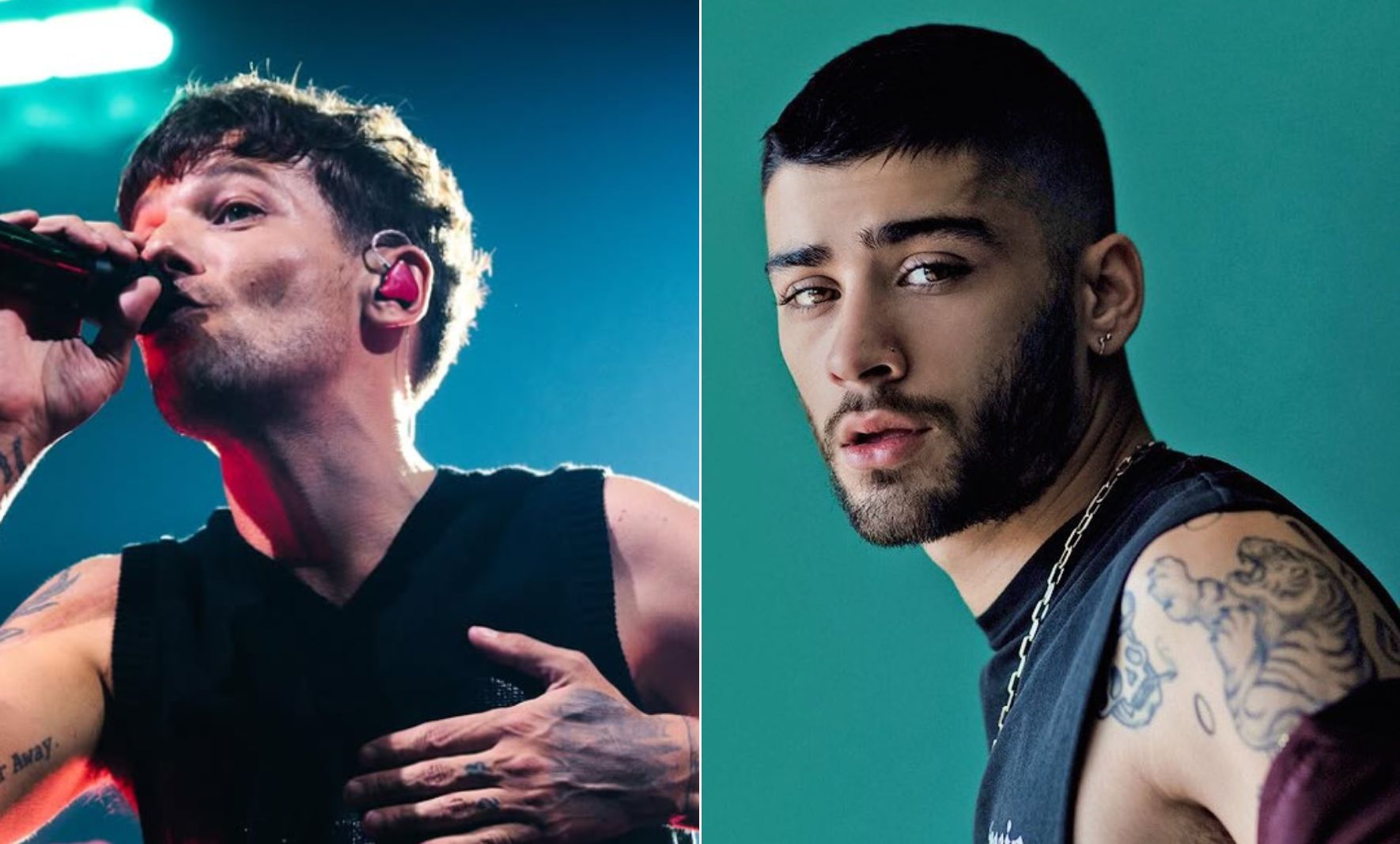 Louis Tomlinson and Zayn Malik / Credit: Instagram and X