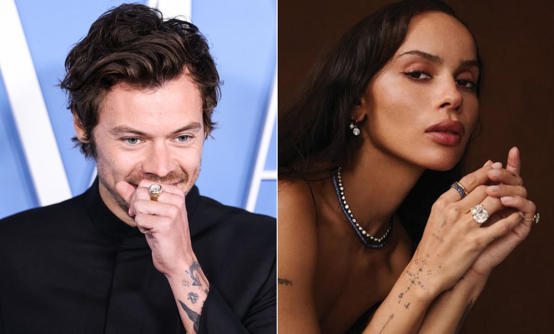 Harry Styles and Zoë Kravitz / Credit: DepositPhotos and Instagram