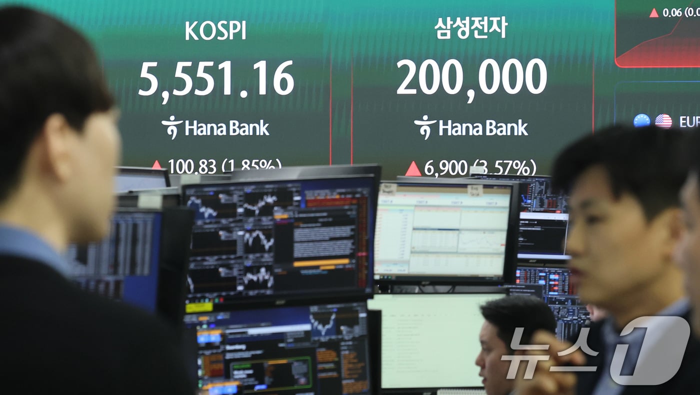 '코스피 7,500' 가시권 진입…삼성전자, 내년 NVIDIA 제친다 3 코스피, 삼전 호실적에 5500선 위로 - 뉴스1