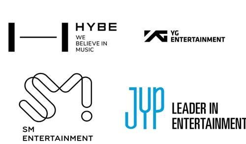 4개사(하이브·YG·SM·JYP) 로고 [각 소속사 제공]