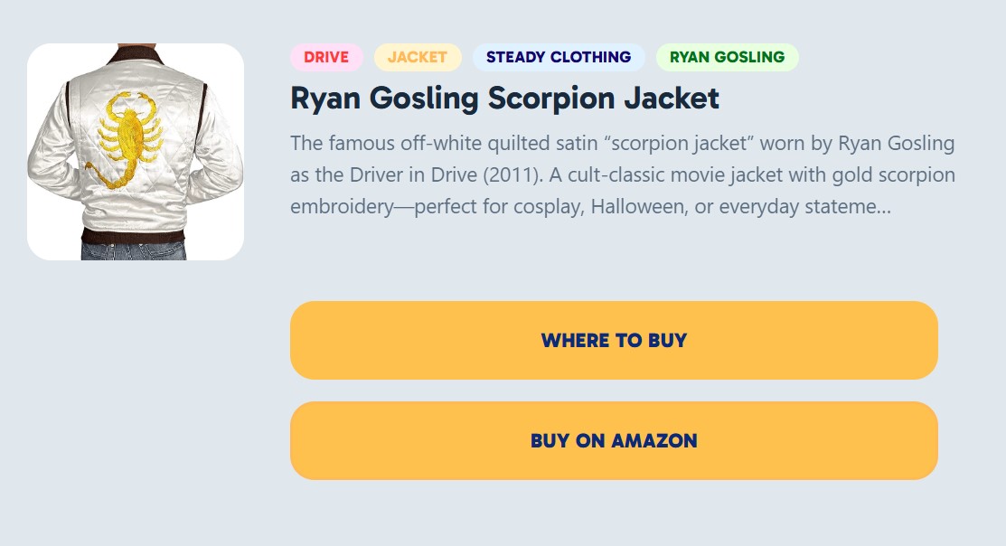 여전히 판매중인 ‘Ryan Gosling Scorpion Jacket’