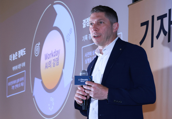 Josh Zywien, Vice President of Global Solutions Marketing at Workday, speaks at a press conference held at The Westin Seoul Parnas Hotel in Gangnam-gu, Seoul 2026.5.14 / Provided by Workday Korea