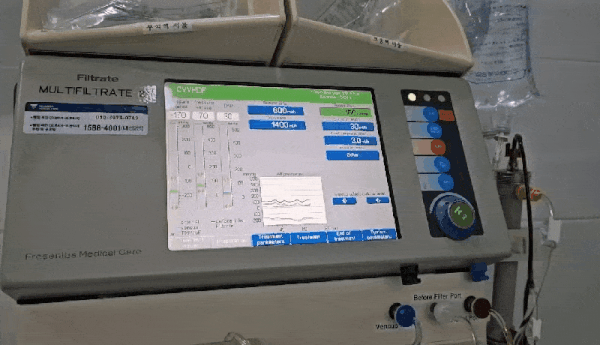 Taengi undergoing dialysis. Signature Animal Medical Center is equipped with a system that allows for immediate dialysis in emergency cases (Provided by Signature Animal Medical Center) / News1