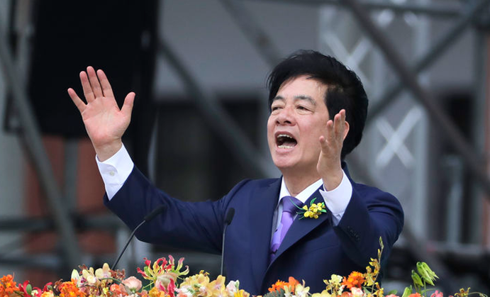 2024년 9월 20일 대만 타이베이 총통부 앞에서 라이칭더 총통이 연설을 하고 있다. ⓒAP/뉴시스