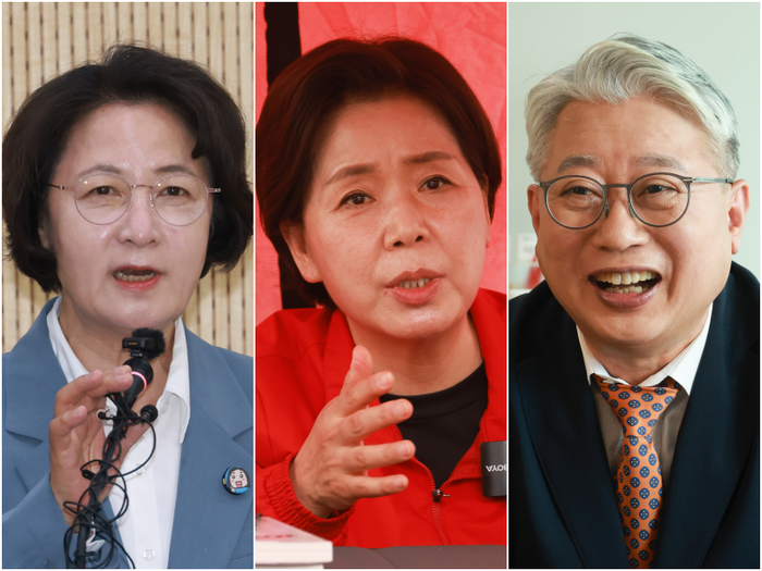 (왼쪽부터) 더불어민주당 추미애·국민의힘 양향자·개혁신당 조응천 경기도지사 후보 ⓒ데일리안DB