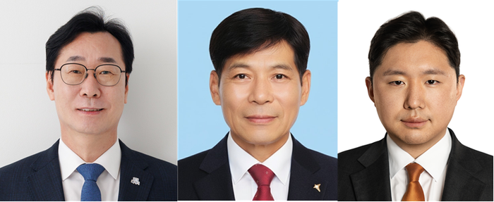 (왼쪽부터) 정명근·박태경·전성균 후보. ⓒ선관위 캡처