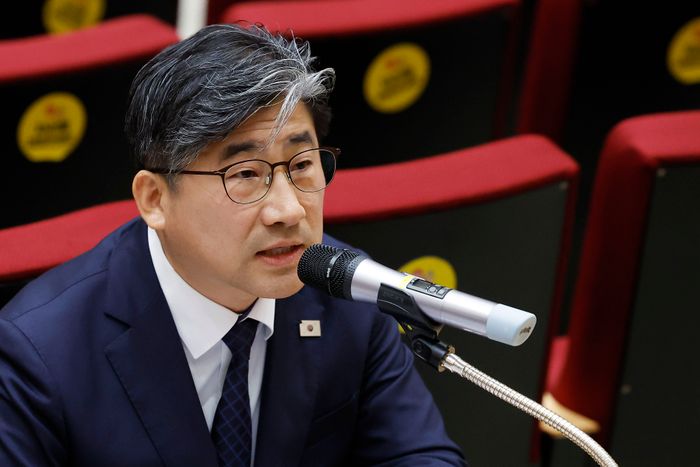 류덕현 재정기획보좌관이 지난해 9월 4일 서울 용산 대통령실 청사에서 현안 관련 기자간담회를 하고 있다. ⓒ뉴시스