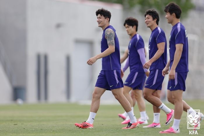 트리니다드토바고전을 앞두고 훈련 중인 축구대표팀. ⓒ 대한축구협회