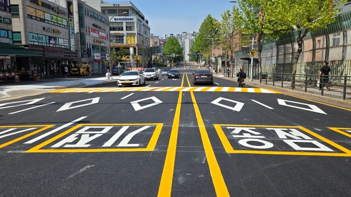수지구 풍덕천동 일원에 준공된 변속차로. ⓒ용인시 제공