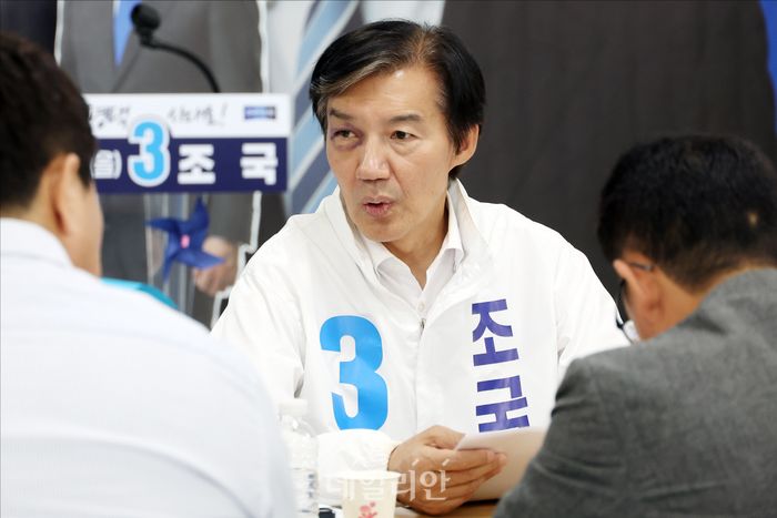 경기 평택을 국회의원 재선거에 출마한 조국 후보.ⓒ데일리안 홍금표 기자
