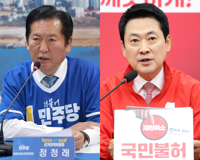 정청래(왼쪽) 더불어민주당 대표, 장동혁 국민의힘 대표 ⓒ연합뉴스