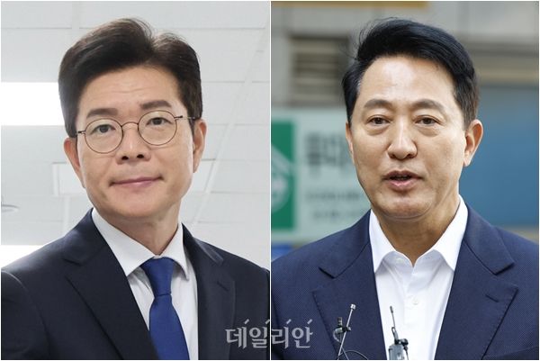 정원오(왼쪽) 더불어민주당 서울시장 후보, 오세훈 국민의힘 서울시장 후보 ⓒ데일리안 홍금표·방규현 기자