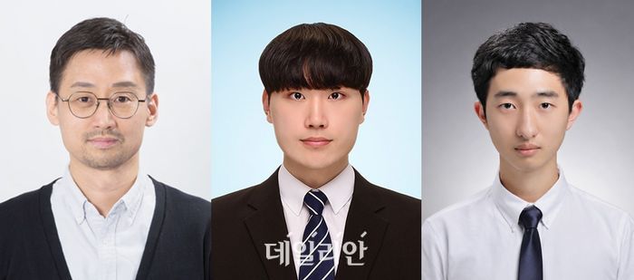 (왼쪽부터) 양창덕 교수, 정석환 연구원, 원동후 연구원.ⓒUNIST