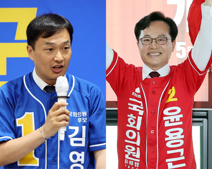 김영빈 더불어민주당 후보(왼쪽), 윤용근 국민의힘 후보. ⓒ연합뉴스