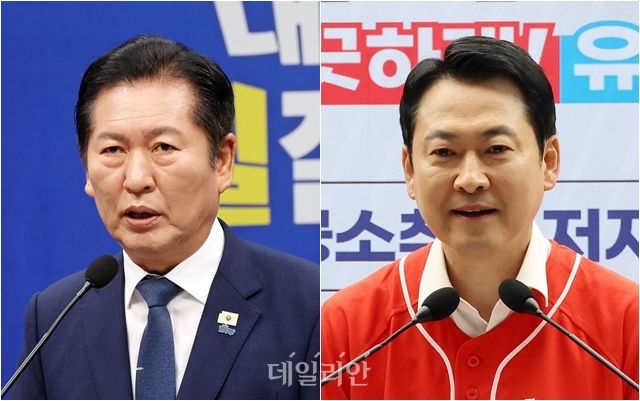 정청래(왼쪽) 더불어민주당 대표, 장동혁 국민의힘 대표 ⓒ데일리안 홍금표 기자